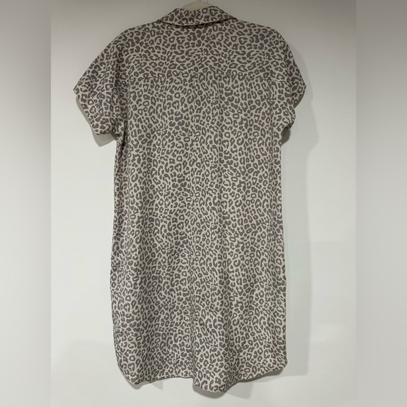 Soft Surroundings Leopard Print Button Front Short Sleeve Shirt Dress Small - Picture 2 of 7